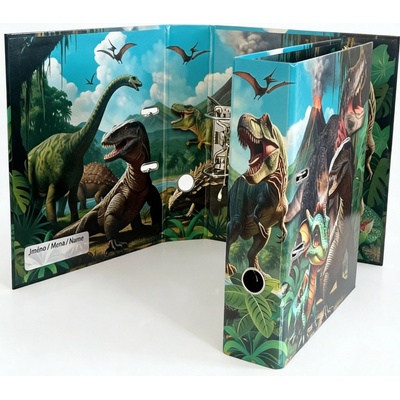Reas-Pack Designový pákový pořadač A4 7,5 cm karton - svět dinosaurů