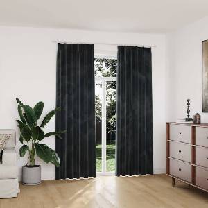 Pure Line Home Кадифени завеси в цвят антрацит с перделък, 2 бр. , 140 x 225 см