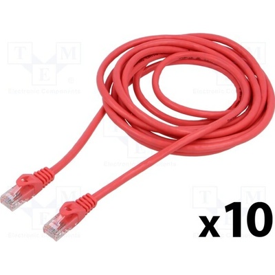 Lanberg PCU6-20CC-0300-R Patch U/UTP Cat 6 RJ45 vidlice z obou stran lanko CCA