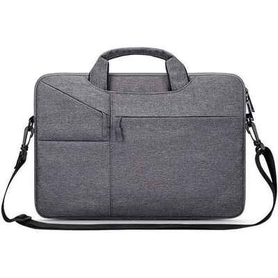 Tech-Protect PocketBag Laptop Bag 14 - елегантна чанта с дръжки и презрамка за MacBook Air 13, MacBook Pro 13, MacBook Pro 14 и лаптопи до 14 инча (тъмносив)