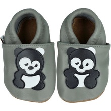 Afelo kožené capáčky barefoot PANDA na šedé