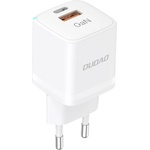 Dudao Захранване за ел. мрежа с USB-A и USB-C изходи и технология за бързо зареждане - Dudao A13Pro GaN Fast Wall Charger 33W (бял) (A13Pro)