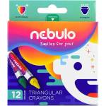 Nebulo Триъгълен комплект от 12 цветни пастела Nebulo NZSK-TR-12 (NZSK-TR-12)