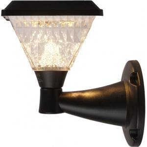 Lightex LED соларен аплик DEA 1.5W 3000K-6500K+RGB 150lm IP65 черен батерия 3.7V 1200mAh h230mm с дистанционно Lightex (514AL0002301)