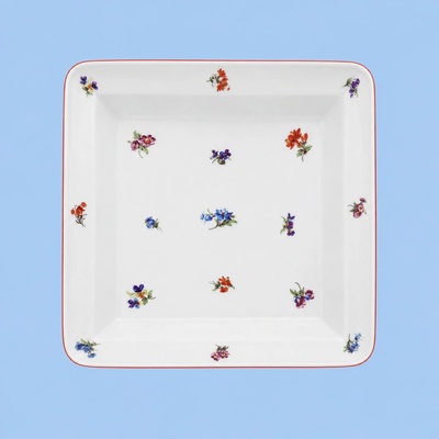 Český porcelán Dubí Tanier štvorhranný 27,5cm Hádzanka