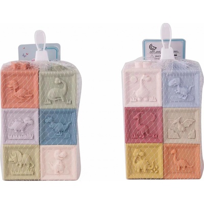 Wiky Kostky s dinosaury eko plast set 6 ks 5 cm