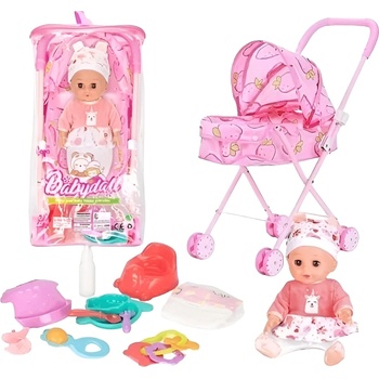 Sonne Пишкаща кукла-бебе Sonne - Vera, с количка и аксесоари (sonne1014)