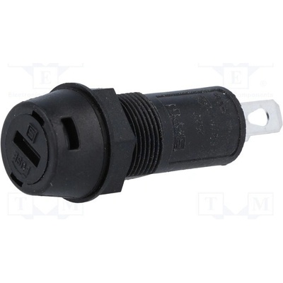 SCHURTER 3101.0110 Zásuvka; 5x20mm; 10A; 250VAC; FPG1; na panel; černá; UL94V-0; IP67