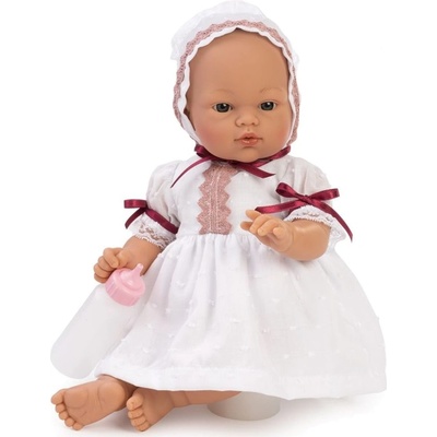 Кукла бебе Asi Dolls - Коке с бяла рокля и шапка с дантели, 36 cm (0405010)