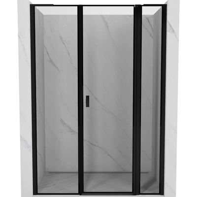 Mexen Mist L панти за душ кабина десни 145 см, черна рамка, черни - 8A4L-145-001-70-70-P (8A4L-145-001-70-70-P)