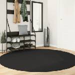 vidaXL Килим HUARTE с къс косъм, мек и миещ се, черен, Ø 200 см (375126)