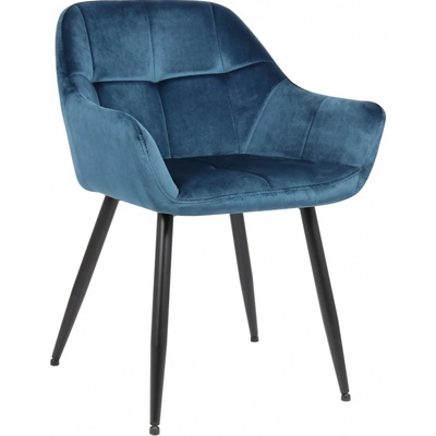 Design Shop Emia samet kovové nohy černé Modrá