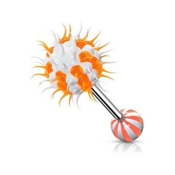 Šperky4U piercing do jazyka silikonový střapec PJ01196-OW