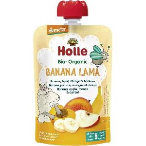 Holle Био плодов пауч Holle - Банан, ябълка, манго и кайсия, 100 g (7214) - ozone