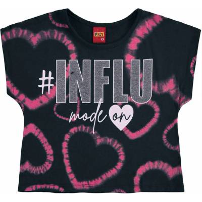 Kyly dievčenský crop top Influ čierny