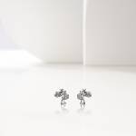  Сребърни обеци 925 колоездене - Колоездачка, полирано сребро