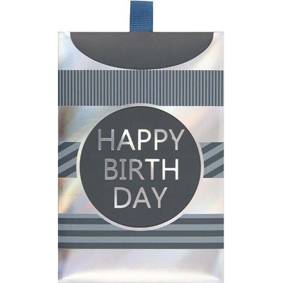 ARTEBENE Dárková obálka B6 Happy Birthday černo-stříbrná