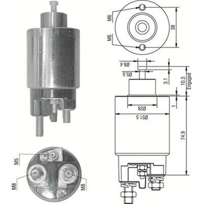 Elektromagnetický spínač, štartér MAGNETI MARELLI 940113050354