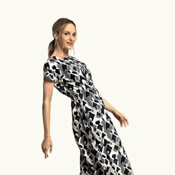 Viskóza vzor - Čierno biela