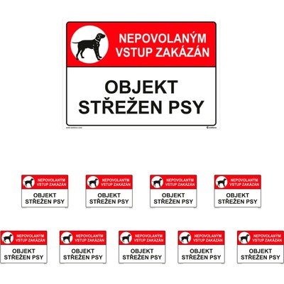 Walteco Objekt strážený psami 210x148mm, formát A5, plastová tabuľka Množstvo: 10 ks , 20118BP2