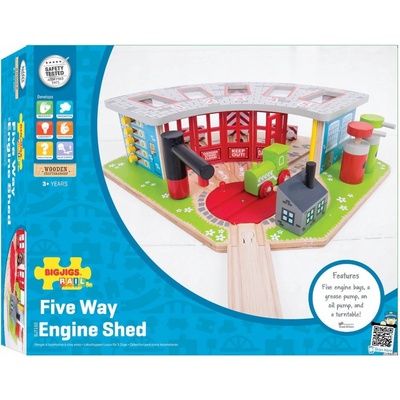 Bigjigs Rail Exkluzivní depo pro 5 vláčků – Zboží Dáma