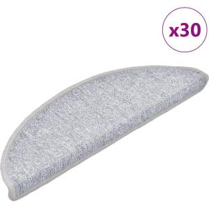 vidaXL Изтривалки за стълби, 30 бр. , 56x17x3 см, светлосиви, полукръгли (3365736)