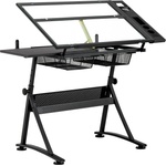 Fromm & Starck Чертожно бюро - 120 x 60 x 90 см - с възможност за накланяне - стъклен плот STAR_DESK_09 (STAR_DESK_09)