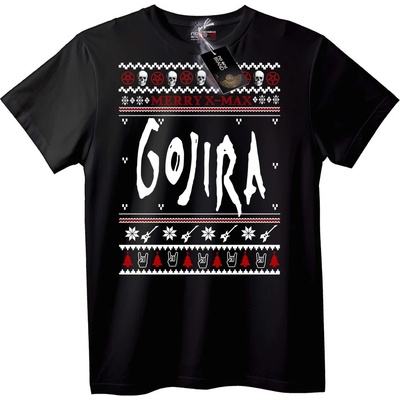 NOONEBRAND Тениска Gojira "Весела Коледа" - L, Black