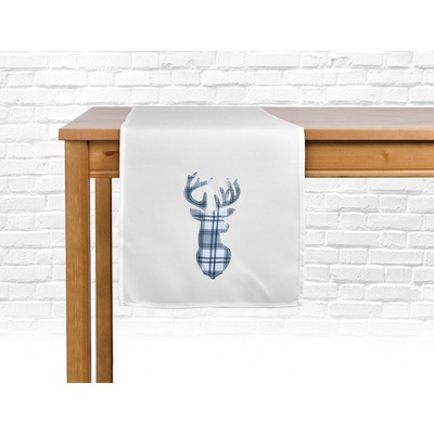 BBK Vánoční ubrus běhoun Christmas Deer bílá 35x175cm