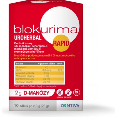 Blokurima Uroherbal Rapid 2 g D-manózy 10 sáčků