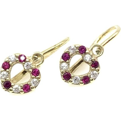 Jan Kos jewellery zlaté náušnice s červeným kamenem 31501982