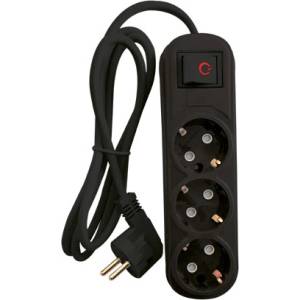 ELMARK РАЗКЛОНИТЕЛ ТРОЕН 2M H05VV- F 3G1.5MM2, ЧЕРЕН (340364BL)