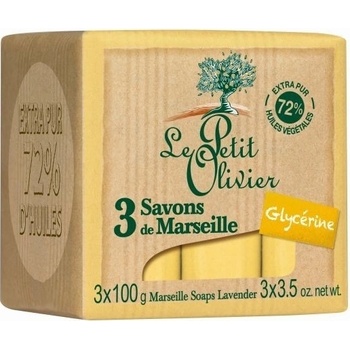 Le Petit Olivier mýdlo Glycerin 3 x 100 g