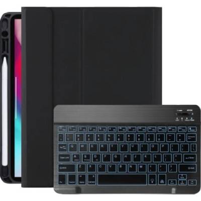 AppleKing puzdro s podsvietenou klávesnicou a priestorom na Apple Pencil pre iPad Air 4 (2020) / Air 5 (2022) / Pro 11" (2018-2022) - Čierne