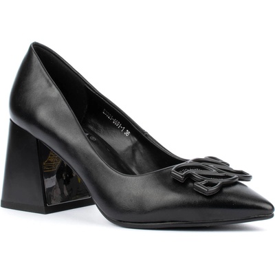 Черни дамски обувки с катарама