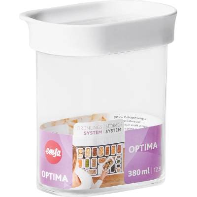 Emsa Optima obdĺžniková dóza transparentná biela 0,38 l
