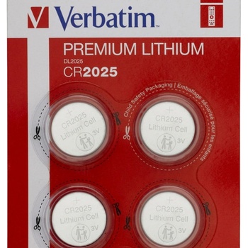 Verbatim LITHIUM BATTERY CR2025 3V 4 PACK (49532)