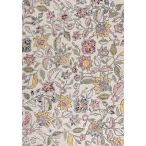 Flair Rugs Кремав ръчно изработен вълнен килим 200x290 cm Tania Floral - Flair Rugs (503119380030)