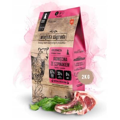 Wiejska Zagroda Puppy Small & Medium Jehněčí se špenátem 2 kg