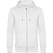 B&C KING Zipped Hood Pánska mikina s kapucňou biela