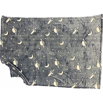 Mikro Trading Deka mikroflanel vesmír ve tmě svítící modrá