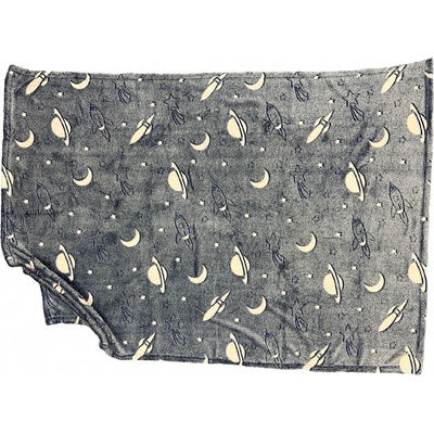 Mikro Trading Deka mikroflanel vesmír ve tmě svítící modrá