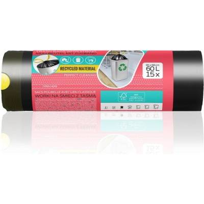 ViGO! Pytle stahovací 60x68 cm 60l 25µm 15ks černé