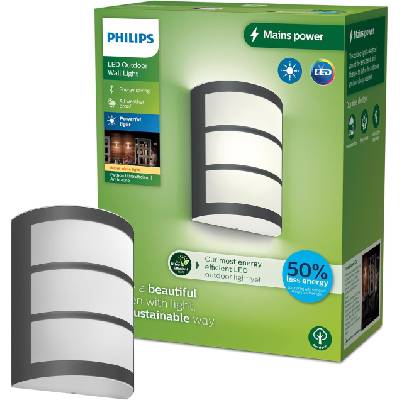 Philips 8720169269170 LED vonkajšie nástenné svietidlo Python | 3,8W integrovaný LED zdroj | 800lm | 2700K