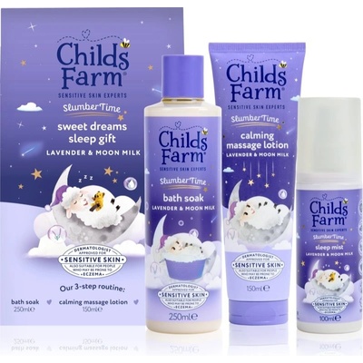 Childs Farm Sleep Childs Farm Slumber Time Sleep Mist sprej na polštář 100 ml + Childs Farm Slumber Time Calming Massage Lotion zklidňující tělové mléko 150 ml + Childs Farm Slumber Time Bath Soak kou