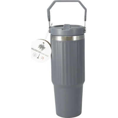 Excellent Houseware Ocelová termoska s rukojetí VARMÖ 900 ml šedá