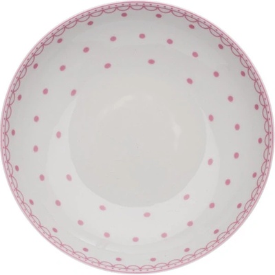 Thun 1794 Tom talíř hluboký 20 cm růžové puntíky porcelán