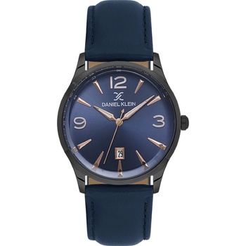 Daniel Klein DK. 6.14034-5 Мъжки часовник, Тъмносин | Каишка от кожа | 48mm | Premium