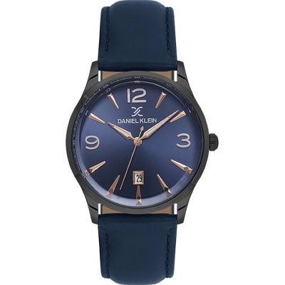 Daniel Klein DK. 6.14034-5 Мъжки часовник, Тъмносин | Каишка от кожа | 48mm | Premium