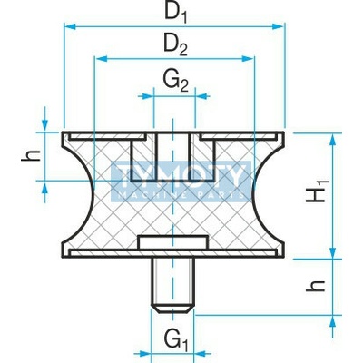 Silentblok TP2 - 180x150/75 M20x45/M20x20